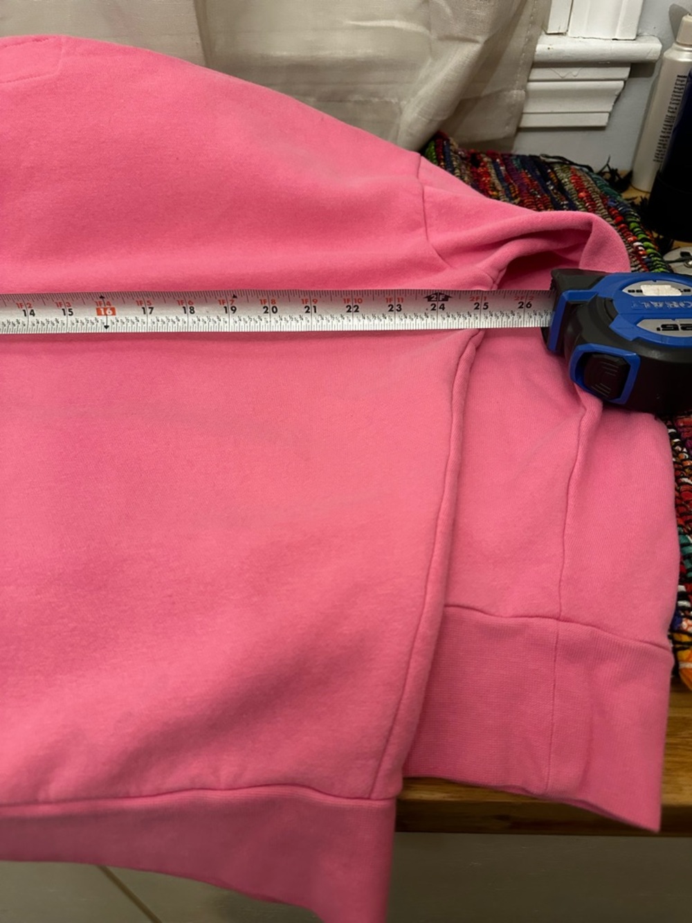 Hot Pink Hoodie Sweatshirt with Florescent Accent lightning bolt - Picture 5 of 7